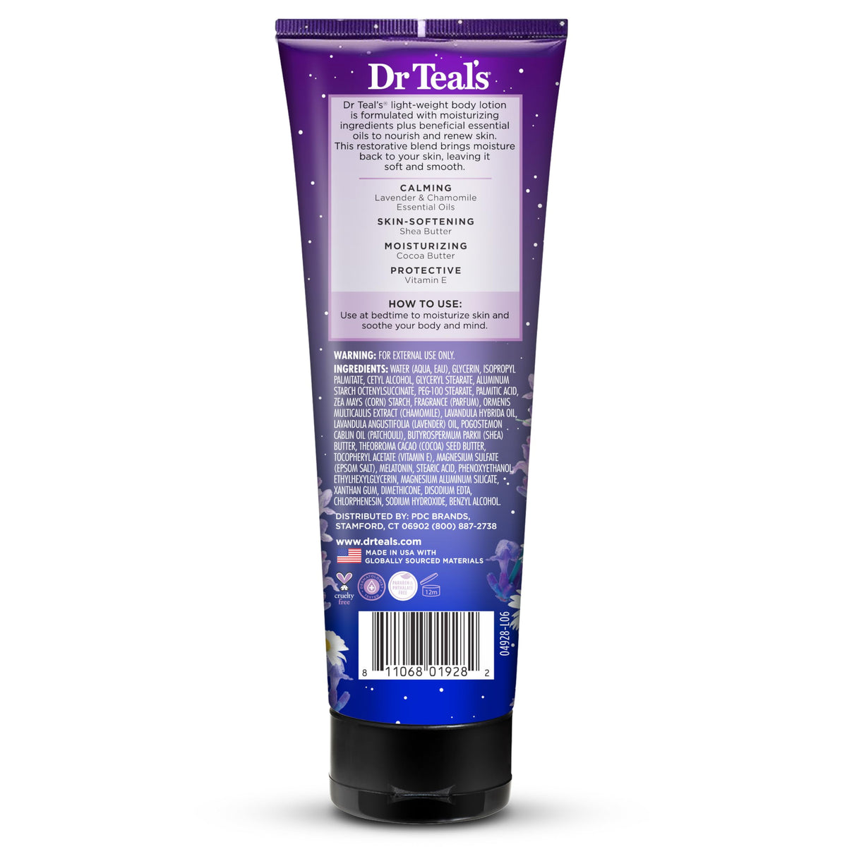 Dr Teal's Sleep Body Lotion, 24-Hour Moisture, with Melatonin, Lavender & Chamomile Essential Oils, 8 fl oz (Pack of 3)