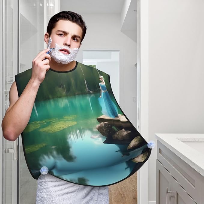 Loon Nature Bird Print Beard Bib Shaving Apron, Beard Hair Trimming Cape Gift For Dad