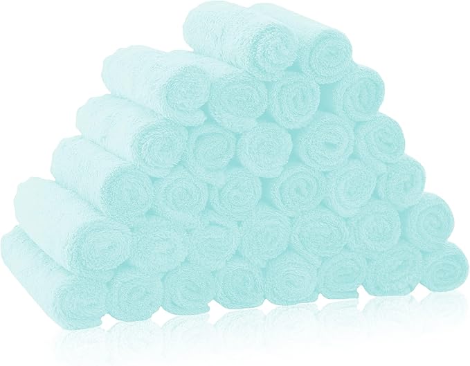 16 Pack Baby Washcloths - Luxury Coral Fleece - Extra Absorbent and Soft Wash Clothes for Newborns, Infants and Toddlers - Suitable for Sensitive Skin and New Born-Baby Shower-Frozen Blue,10x10 Inch