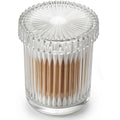 rejomiik Thick Glass Qtip Holder Apothecary Jars with Lids, Clear