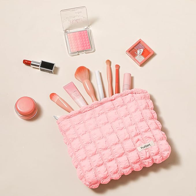 Purbert Bubble Cloud Makeup Bag - Large Capacity Travel Cosmetic Organizer