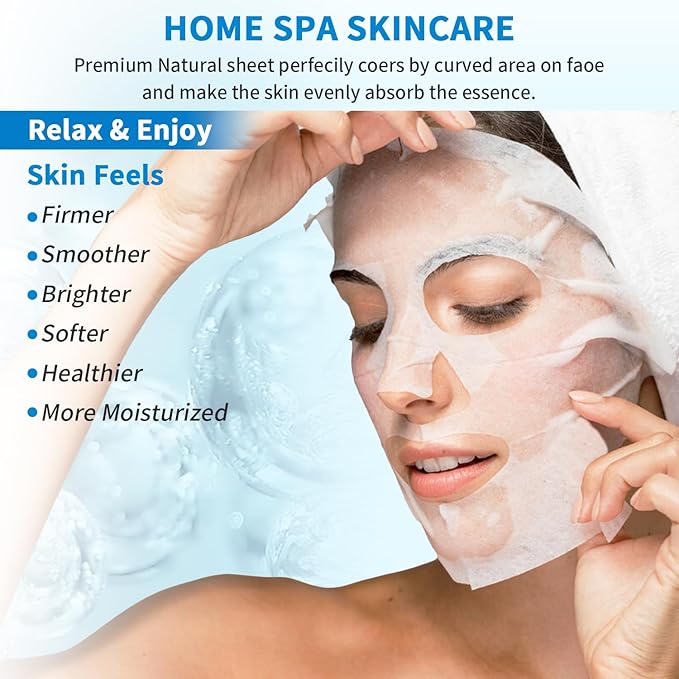 12 Pack Sheet Face Masks Skincare, Collagen Face Mask Hyaluronic Acid Hydrating Face Sheet Masks, Vitamin C Face Masks for All Skin Types, Moisturizing, Brightening, Anti-Aging, Easter Gifts for Women