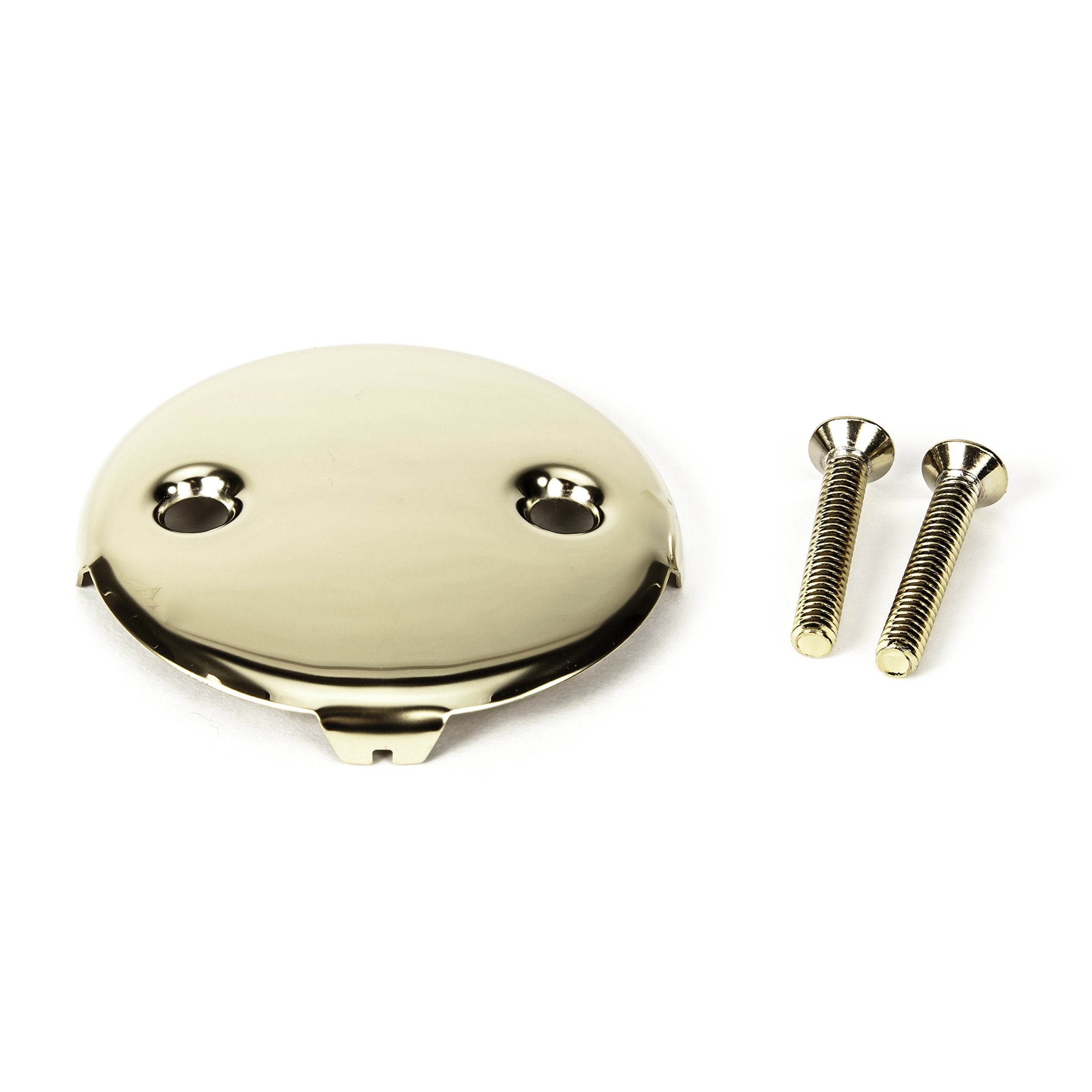PF WaterWorks PF0965-PBUniversal Bath Tub/Bathtub Drain Double/Two (2) Hole Overflow Face Plate with Matching ScrewPolished Brass