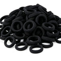 WillingTee 120 Pcs Baby Hair Ties, Cotton Toddler Hair Ties for Girls and Kids, Multicolor Small Seamless Hair Bands Elastic Ponytail Holders,Black