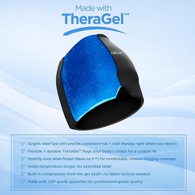 TheraICE Migraine Relief Cap, Migraine Ice Pack Mask, Women Cooling Gel Hat, Face Cold Compress Head Wrap for Her Stress. Great Gift for Mom, Sister, Girlfriend, Grandma & Teacher
