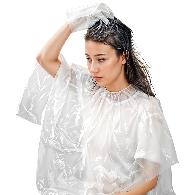 20 Pcs Disposable Capes Waterproof Hair Cutting Cape Hair Color Cape Disposable Hair Salon Capes for Hair Stylist, Hair Dye and Styling Bibs for Home and Salon Use 39 x 39 inch Disposable Barber Cape