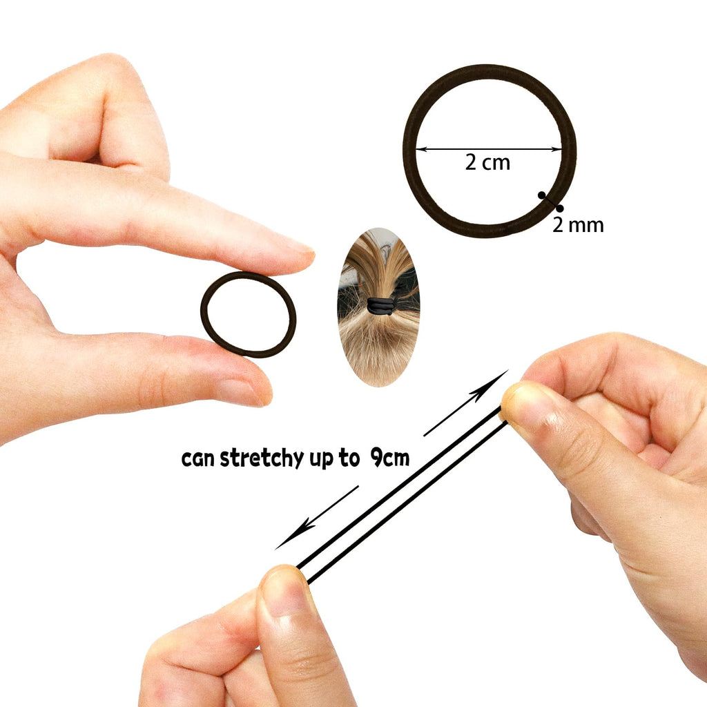 WillingTee 200PCS Small Hair Ties,No Crease Baby Hair Ties