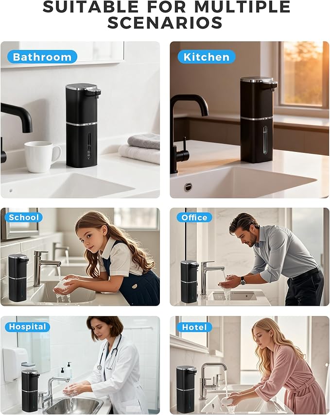 DODO MEKIA 2 Pack Automatic Soap Dispenser Touchless, Rechargeable