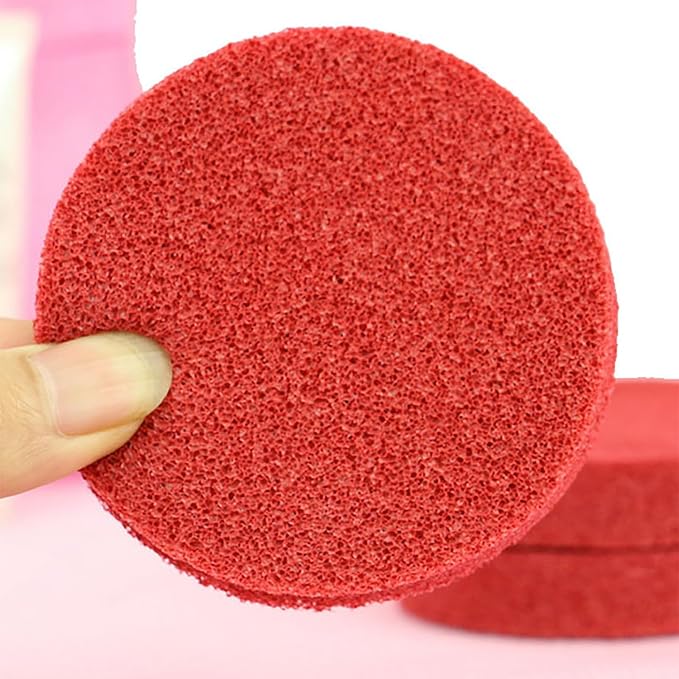 18 Pcs Extra Thick Red Cosmetic Sponge Skincare Facial Sponges Round Makeup Sponge Remover Face Wash Sponges Reusable For Cleansing