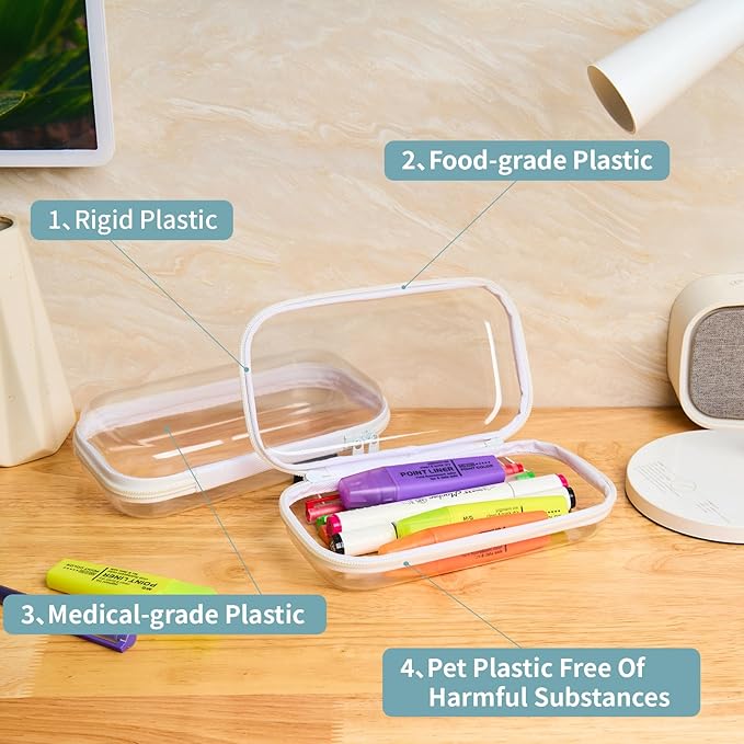 YQBRAO Clear Hard Shell Organizer Set, 2-Pack, White