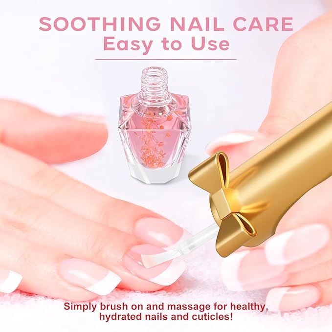 Cuticle Oil, Cuticle Nail Oil Infused with Real Flowers, Peach 12ml