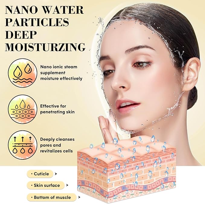 Pjordo Facial Steamer Spa Kit, Nano Ionic Face Steamer for Deep Cleaning Unclogs Pores, Warm Mist Humidifier Steamer for Face Home Sauna SPA, Self Care Gifts for Women