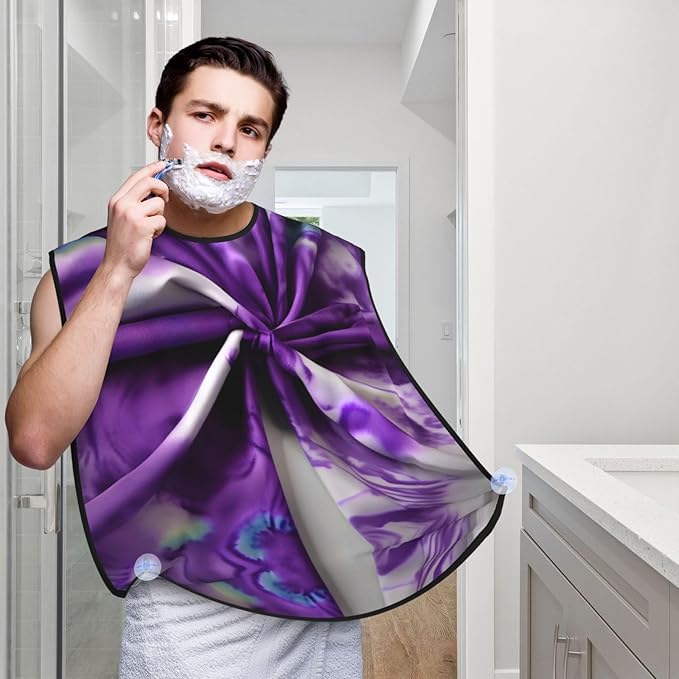 Rabbit Background Print Beard Bib Shaving Apron, Beard Hair Trimming Cape Gift For Dad