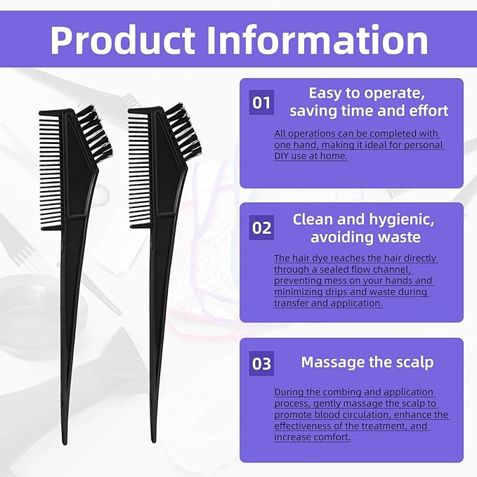 53Pcs Highlighting Cap Kit, 5 Pieces Highlight Hair Cap with 3Pcs Plastic Hooks and 45 pcs Hair Dye Tools, for professional hair styling and dyeing