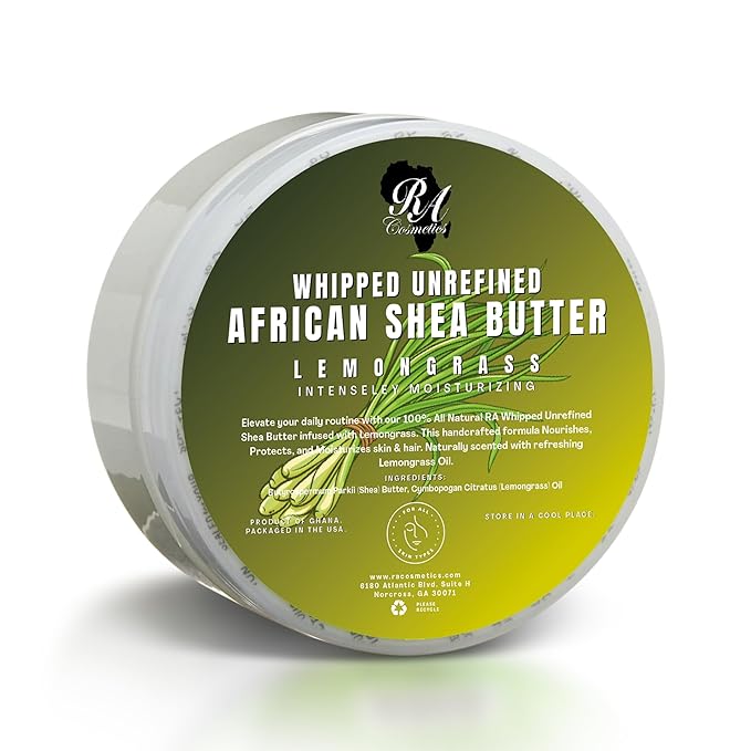RA Cosmetics Whipped Shea Butter Baby Powder - 6oz | 100% Pure & Natural African Shea Butter for Men & Women - Ultimate Handcrafted Moisturizer with Essential Vitamins for Radiant Skin & Luscious Hair