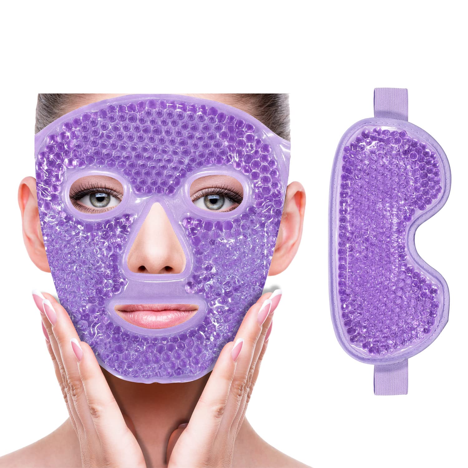 ZNÖCUETÖD Cooling Mask Ice Pack for Face Eye, Hot Cold Compress for Face