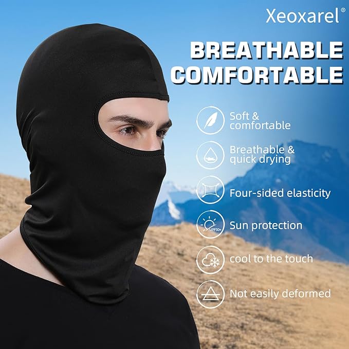 Xeoxarel 6 Pack Balaclava Mask, UV Protector Ski Mask for Men/Women White