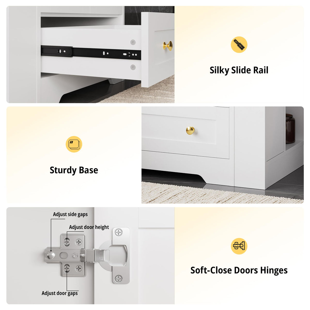 IRONCK Bathroom Vanity with Ceramic Sink, 30" Bathroom Cabinet, White