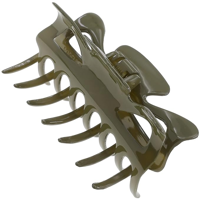 Camila Paris CP3507 French Hair Clip for Women, 3.5 inch Green for Thick Volume Hair, Girls Hair Claw Clips Jaw, Durable Styling Hair Accessories for Women, Strong Hold No Slip Grip, Made in France