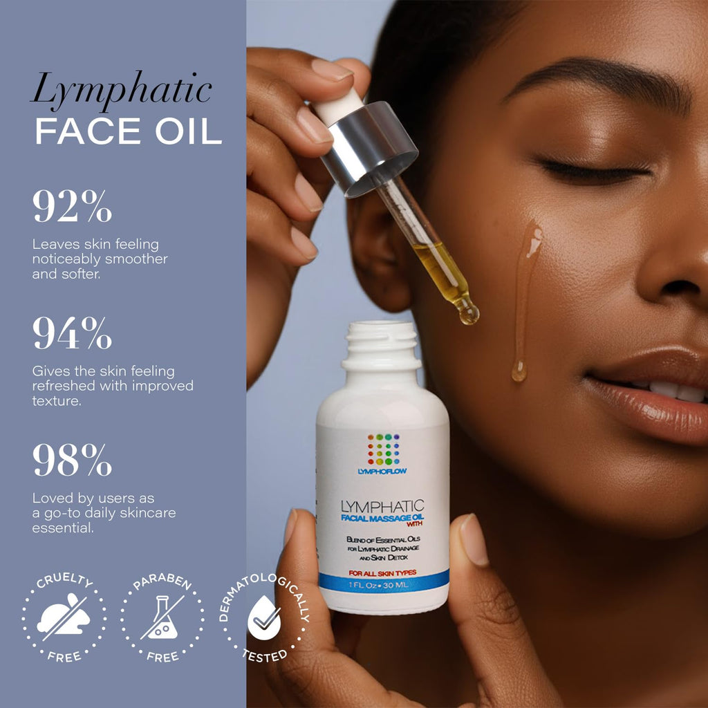 Bruizex Lymphatic Drainage Oil for Face &Neck Massage,Coconut & Jojoba,1Oz