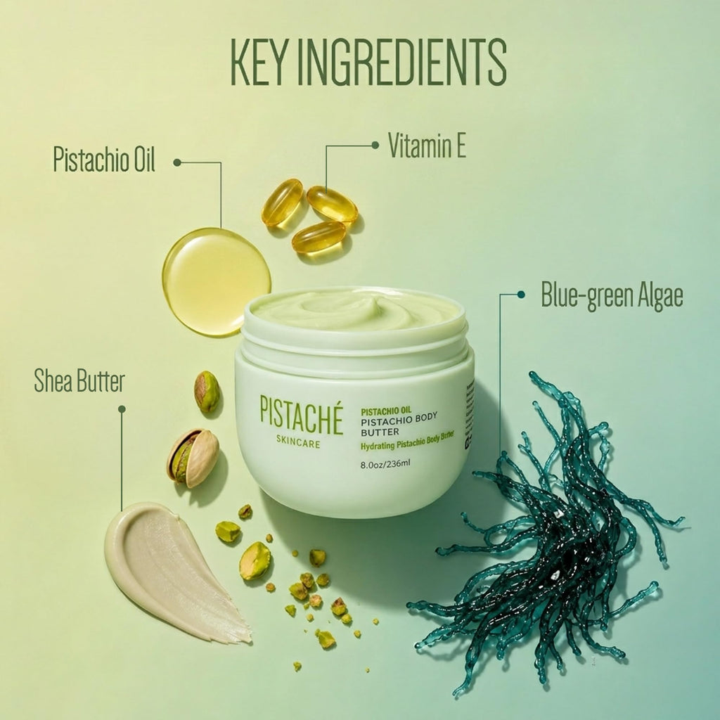 Pistaché Skincare Whipped Pistachio Body Cream, Hydrating, 8oz