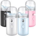 Mudder 4 Pcs Mini Facial Nano Mist Sprayer, White, Black, Blue, Pink