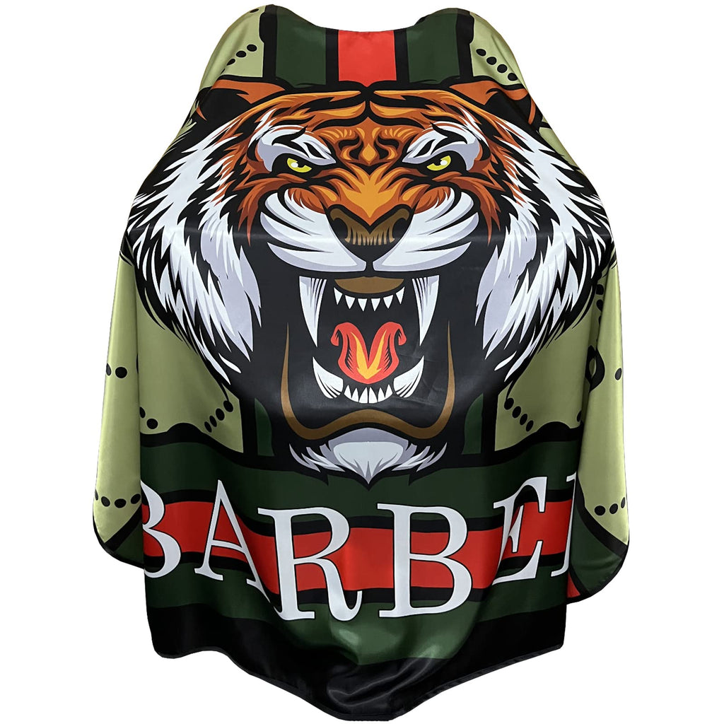 CapeshionPro Barber Capes Hair Cutting Capes Salon Stylist Capes with Snaps Waterproof Professional Large Barber Hairdresser Gown Cape- 63”× 56”(TIGER)