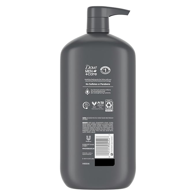 DOVE MEN + CARE Body & Face Wash Sensitive Skin For Hydrated, Smooth Skin - 30 oz (Pack of 4)