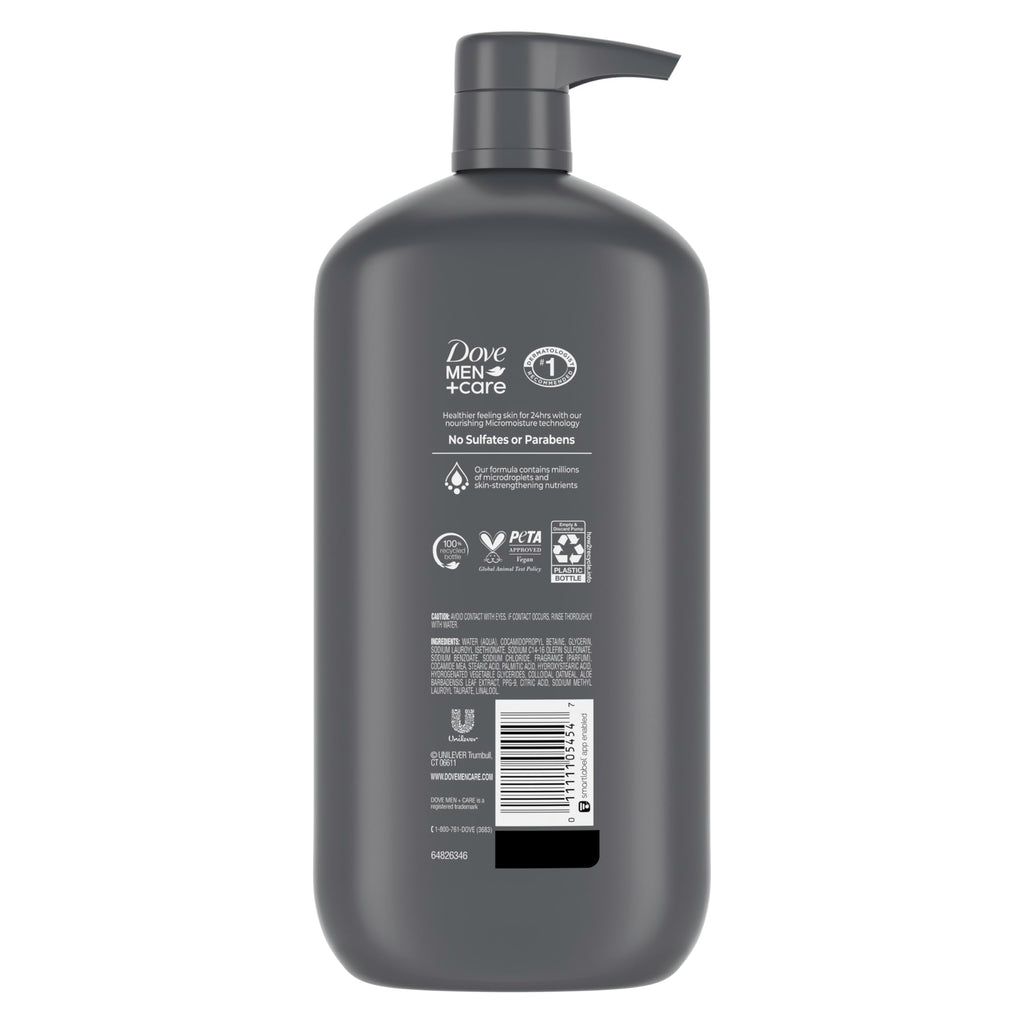 DOVE MEN + CARE Body & Face Wash for Men, Sensitive Skin, Hydrated, 30 oz