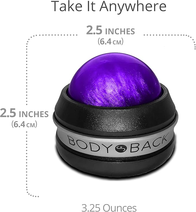 Body Back FSA Eligible Manual Massage Roller Ball | Deep Tissue Roller & Lacrosse Ball - Handheld Massager for Sore Muscles & Joint Pain | 360° Mobility Therapy Ball for Athletes & Fitness Recovery