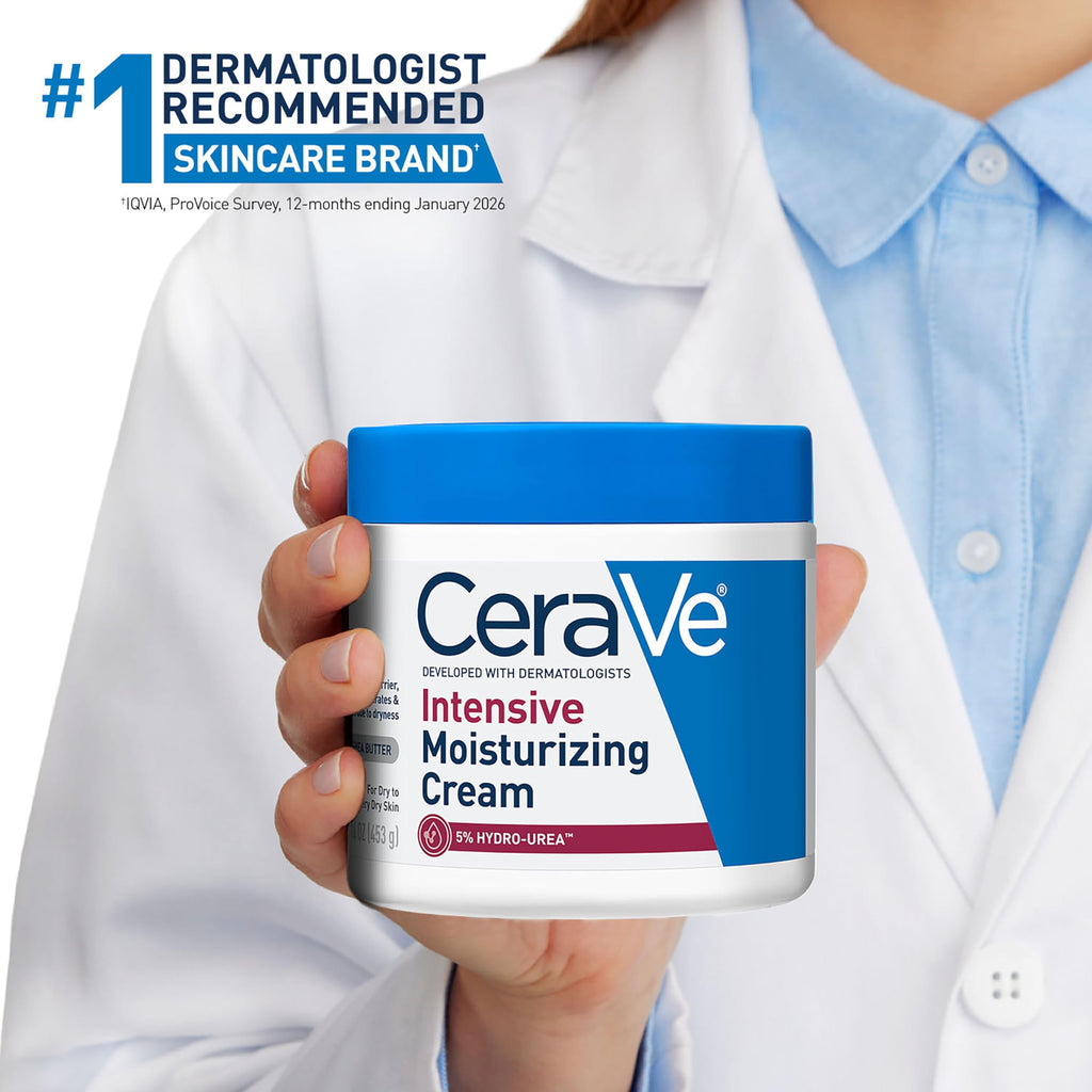 CeraVe Intensive Moisturizing Cream, Body Moisturizer With Shea Butter, 72H Hydration + Skin Barrier Repair, Fragrance-Free Body Lotion For Extremely Dry Skin, 19oz | Packaging May Vary