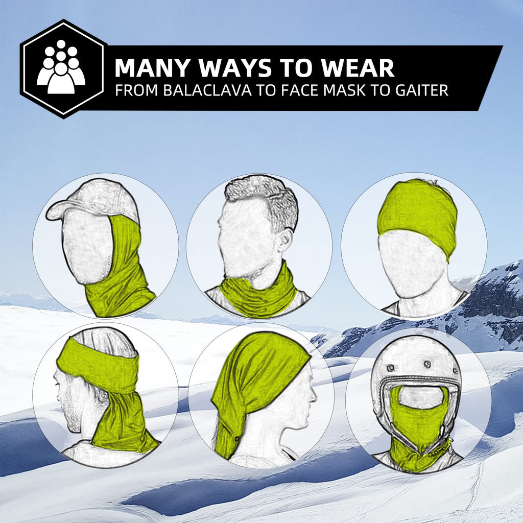 ROCKBROS Cold Weather Balaclava Ski Mask for Men Windproof Thermal Winter Scarf Mask Women Neck Warmer Hood for Cycling Green
