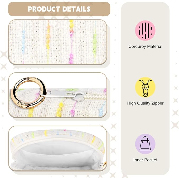 Period Bag for Teen Girls, Colorful Lines Sanitary Napkin Storage Bag, Menstrual Pad Pouches Tampon Holder for Purse (White)