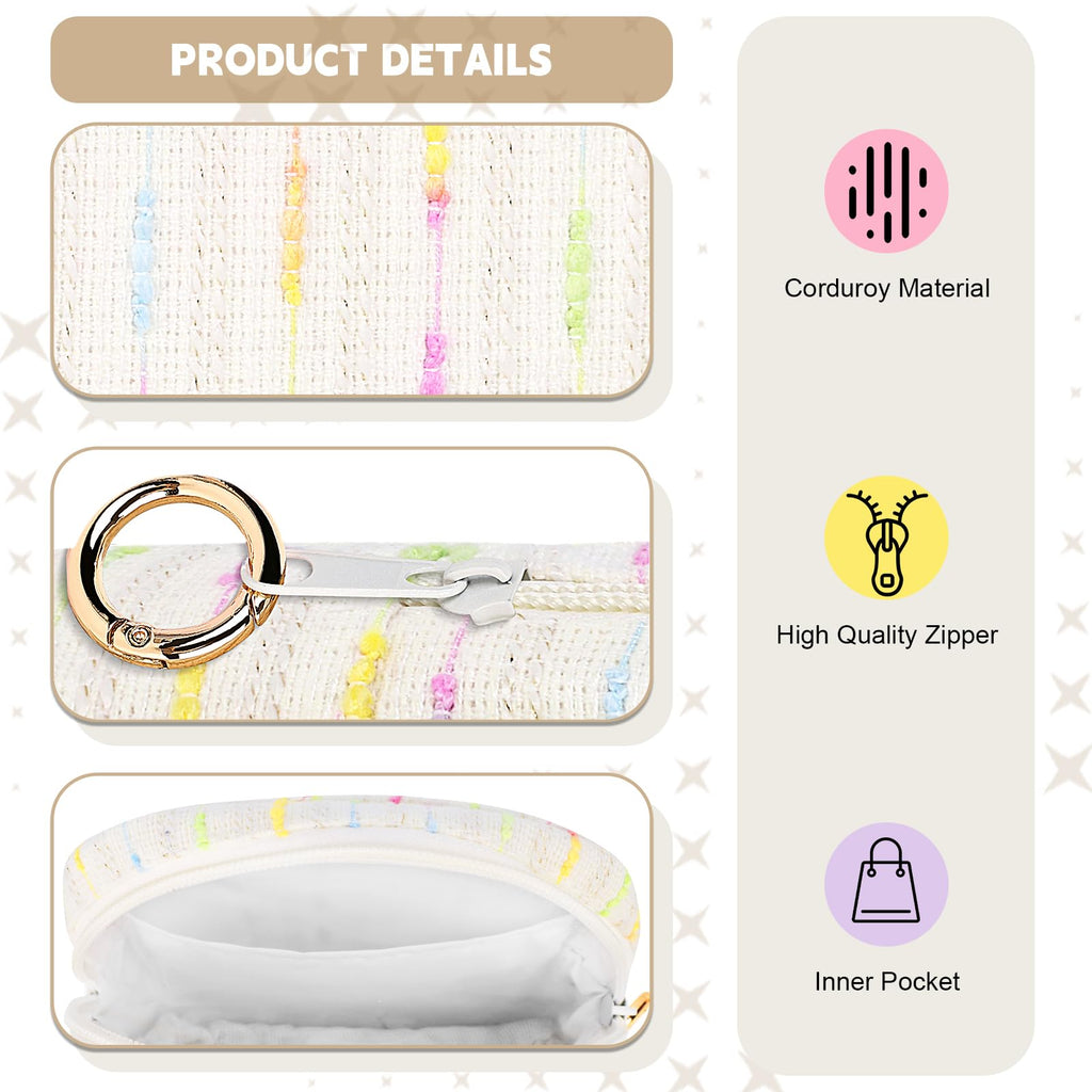 Playexen Period Bag for Teen Girls, Colorful Lines Sanitary Napkin Storage Bag, Menstrual Pad Pouches Tampon Holder for Purse (Blue)