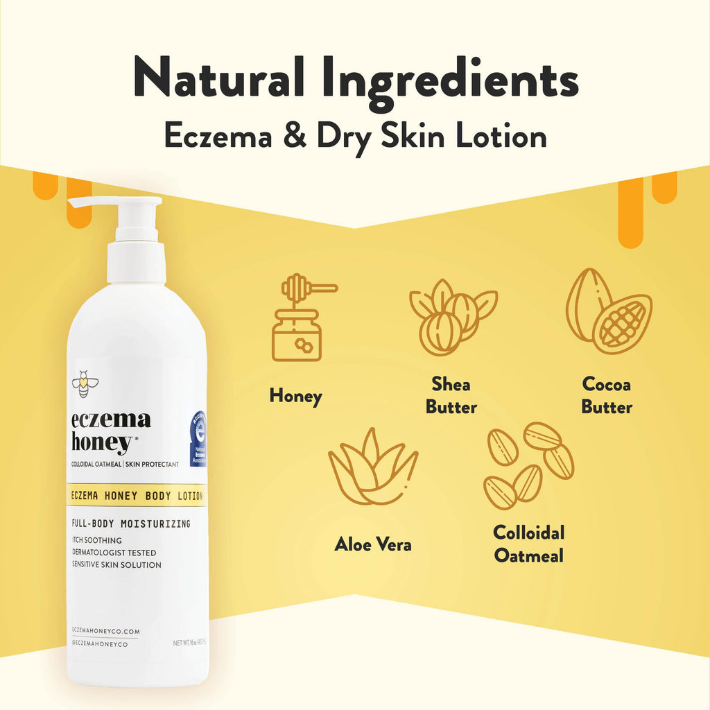 ECZEMA HONEY Oatmeal Body Lotion, Natural Dry Skin Repair (16 Oz)