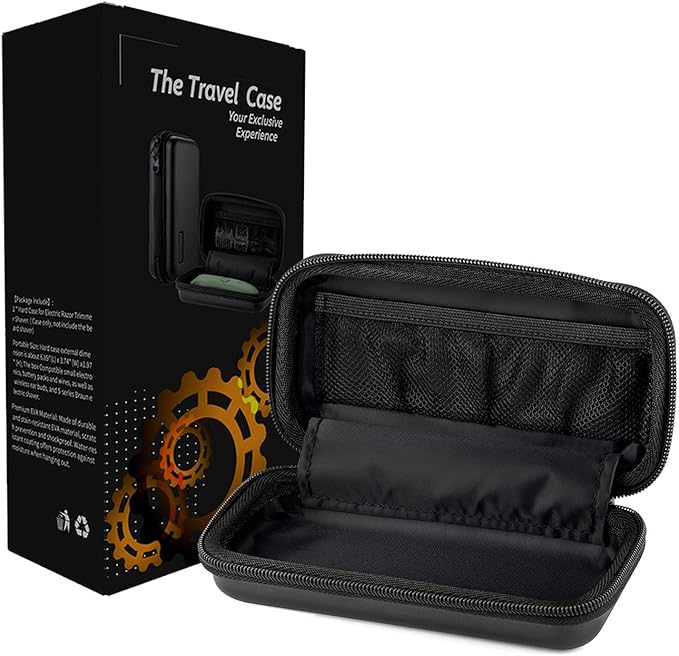 Trimmer Case, Razor Storage Bag Shaver Travel Hard EVA Box for Electric Trimmer and Accessories - Case Only (Black)