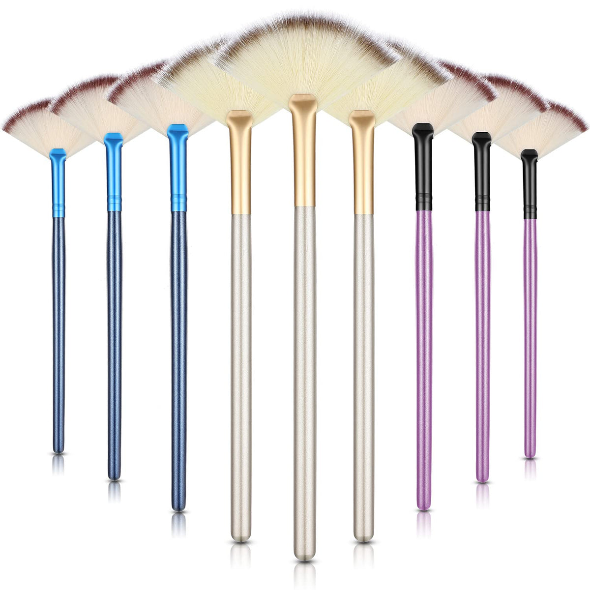 Maitys 9 Pieces Facial Fan Mask Brushes, Brown