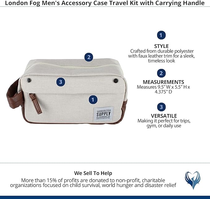 London Fog Men's Travel Accessory Case with Handle