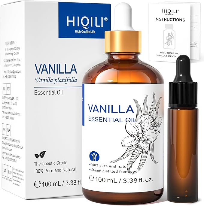HIQILI Vanilla Essential Oil for Skin, Diffuser, Perfume, Home Scents