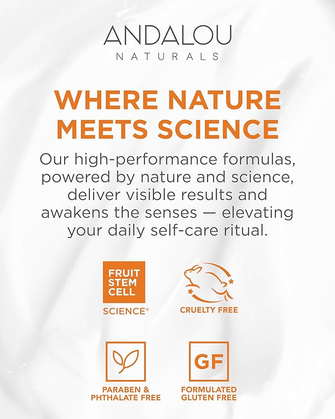 Andalou Naturals Vitalizing Body Lotion Mandarin Vanilla - Hydrating Daily Moisturizer to Nourish Dry Skin - With Shea Butter, Cocoa Butter, Rose Hip Oil, Argan Oil, & Aloe Vera - 8 fl oz