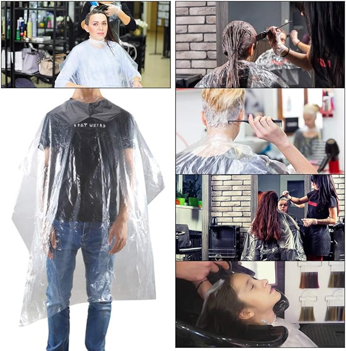 100 Pcs Disposable Hair Salon Capes, 59 x 43.3 in，Disposable Cape for Dye