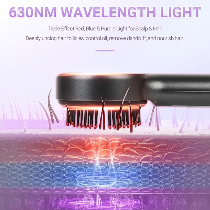 Scalp Massager, 3-in-1 Hair Oil Applicator, Cordless Electric Massager, IPX7 Waterproof, Portable Scalp Brush for Hair Growth & Dandruff Removal, Salon Home & Travel Use, Grey