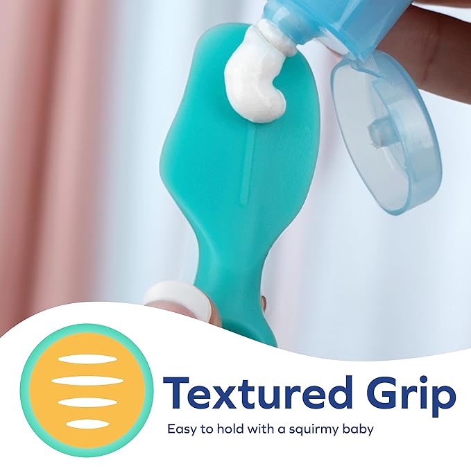 Dr. Talbot's Diaper Cream Brush for Babies - Diaper Rash Cream Applicator with Suction Base and Hygienic Case - Mini Size - Aqua Blue, (Pack of 2)