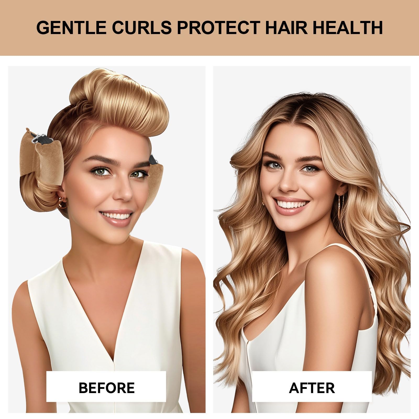 Togayu Heatless Curls Overnight Hair Care Set - Jumbo Velvet Hair Curlers