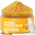 VOERUY Body Scrub, Turmeric Exfoliating Body Scrub, with Coconut Oil & Vitamin C, Bikini Area Exfoliator Gently Exfoliate Body Hand and Foot Scrub, Moisturized Skin for Women and Men, 11.28oz/320g