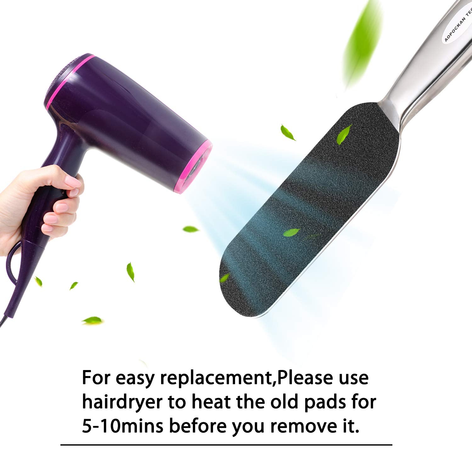 Stainless Steel Pedi File Refill, 180 Grit, Black - Pedicure Refill Pads - Foot Rasp Pad with Removable Glue,Size 5.2" L x 1.7" W
