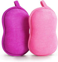 BabaMate Baby Bath Sponge - Ultra Soft Baby Sponge for Bathing - Kids Bath Sponges for Infants, Toddler Bath Time, 2 Count (1 Pack) - Pink Violet