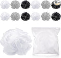 Funnymoom 12 Pcs Travel Size Loofah Individually Wrapped, Small Shower Puff Bath Sponge Pouf Ball Bulk Mesh Bath Puff Mini Loofah Sponge with Case Bulk for Shower Care (25g,Achromatic Colors)