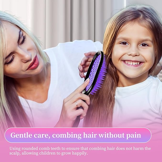Detangling Brush,2 Pack Detangler Brush, Gentle & Effective Detangling on Wet or Dry Fragile Hair Types,Ultra-light, Detangling Brsuh ventilated and antistatic hairbrush (Black+Green)