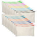 Legigo 20 Pack Blank Canvas Bag Zipper Pouch Makeup Bags Bulk, Color